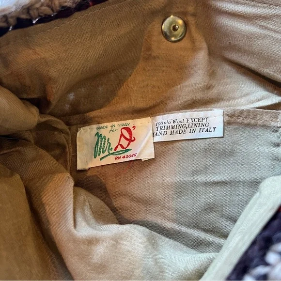 Vintage Mr. D Made in Italy 100% Wool Crochet Snap Closure Shoulder Bag - Picture 4 of 6